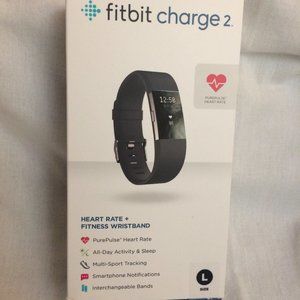 Fitbit Charge 2 Activity Tracker ~ Large ~ Black Band + (3) additional bands